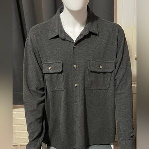RedHead Dark Gray Casual Button-Front Shirt with Chest Pockets